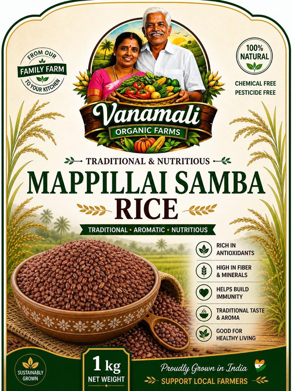 Mappillai Samba Rice ( organic Heritage rice)