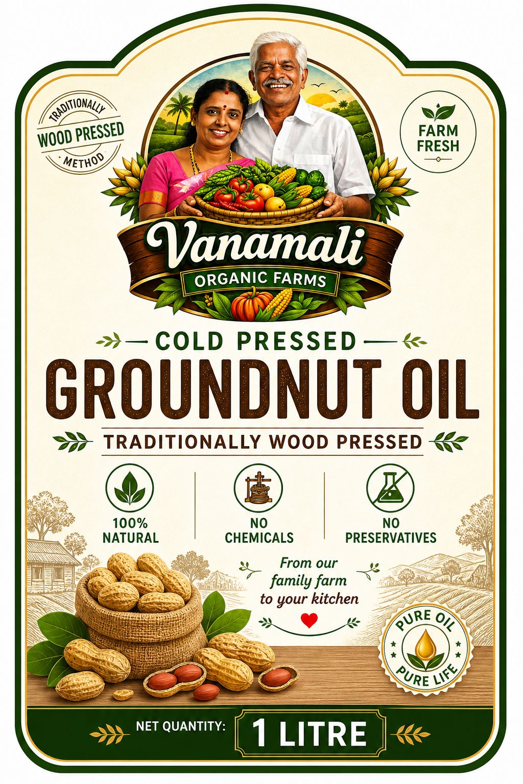Cold Pressed Groundnut Oil / செக்கு வேர்க்கடலை எண்ணெய்