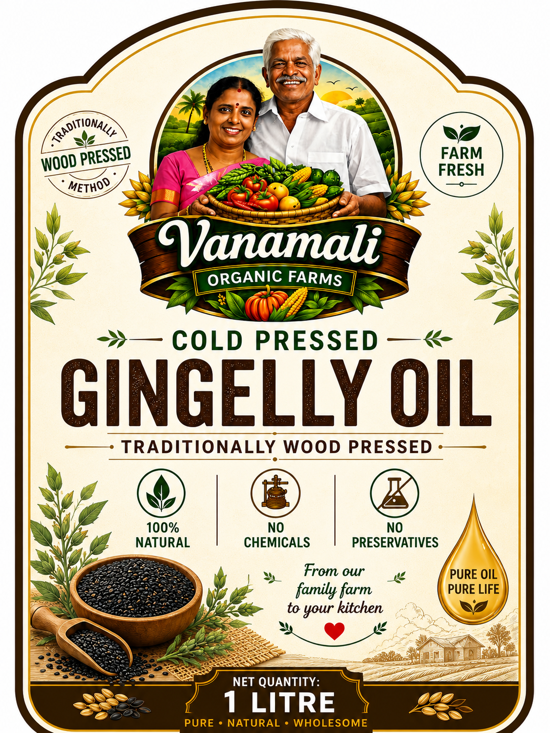 Cold Pressed Sesame Oil (Gingelly Oil) / செக்கு நல்லெண்ணெய்